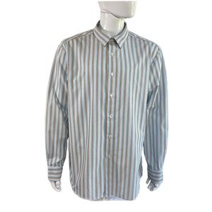 Claiborne Men’s 80’s 2-ply Striped Long Sleeve Dress Shirt